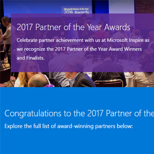 Microsoft announces winners of Partner of the Year Awards 2017