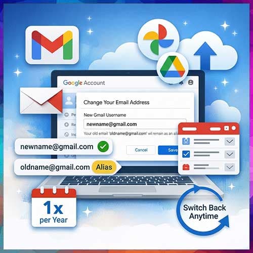 Google rolls out option to change Gmail username