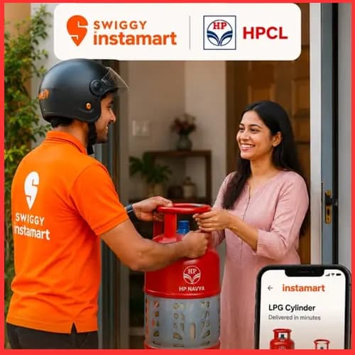 Swiggy Instamart and HPCL Offer On-Demand Doorstep LPG Gas Cylinder Delivery Within One hour