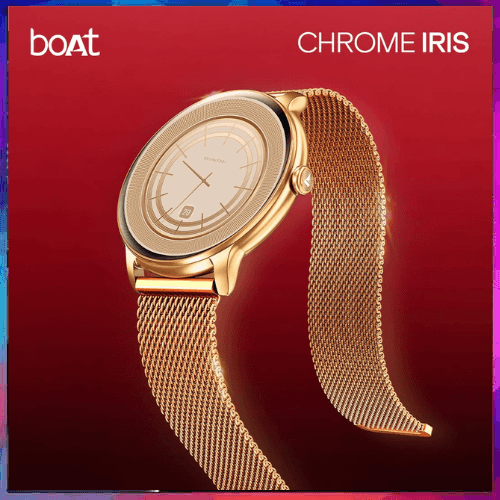 boAt unveils Chrome Iris Ultra-Slim Smartwatch with 1000 Nits AMOLED Display