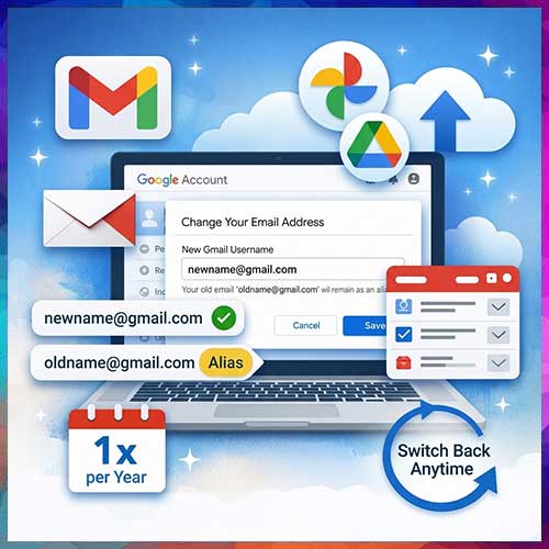 Google rolls out option to change Gmail username