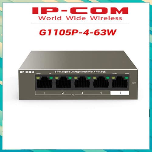IP-COM rolls out G1105P-4-63W Gigabit Desktop Switch with 4-Port PoE switch