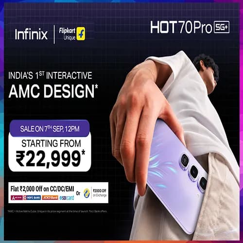 Infinix HOT 70 Pro debuts in India with 144Hz display, 50MP Sony camera