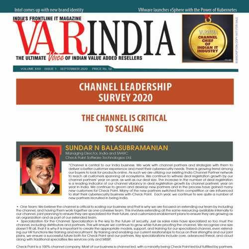 The channel is critical to scaling: SUNDAR N BALASUBRAMANIAN, Managing Director, India and SAARC, Check Point Software Technologies Ltd