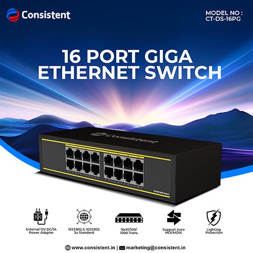 Consistent Launches 16-Port Gigabit Ethernet Switch for High-Speed Networking
