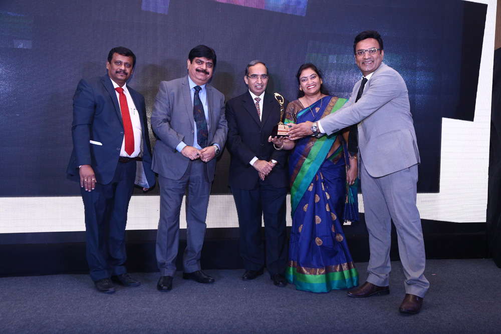 CTRLS DATACENTERS receiving the award for BEST DATA CENTER IN INDIA from Mr. Deepak Sahu, Publisher & Group Editor, VARINDIA and SPOI, Mr. Vipin Kumar