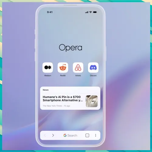 Opera One browser redesigned for iOS with AI features