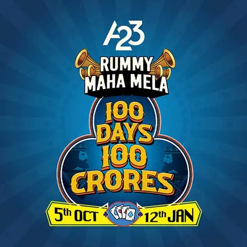 A23 Offers ₹100 Crore Prize Pool in India's Biggest Rummy Festival A23 Offers ₹100 Crore Prize Pool in India's Biggest Rummy Festival