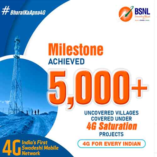 BSNL Expands 4G Network: 5000 Sites Now Live