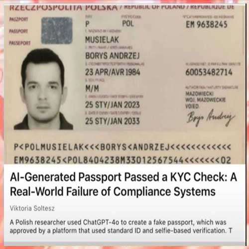 AI Generated Passport Exposes KYC Flaws AI Generated Passport Exposes KYC Flaws