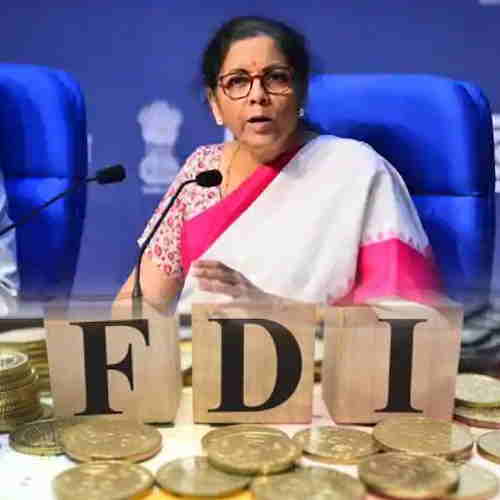 FDI limit in defence increased from 49% to 74% under automatic route
