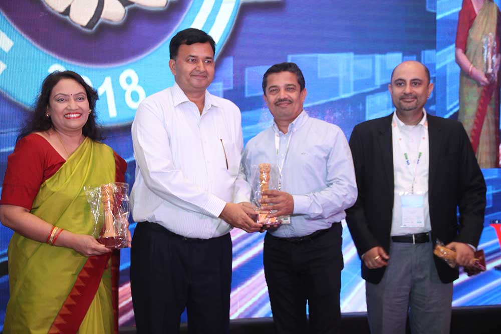 R P Rath, CIO, Quatrro Global Services receives the Eminent CIO of India 2018 award from Mr. S.N Tripathi, Secretary-Ministry of Parliamentary Affairs