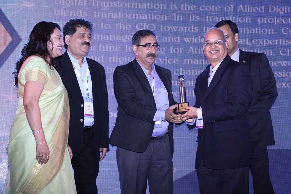 Adit Microsys receiving the award for the Best Securtiy Partner at VAR Symposium - 17th Star Nite Awards 2018