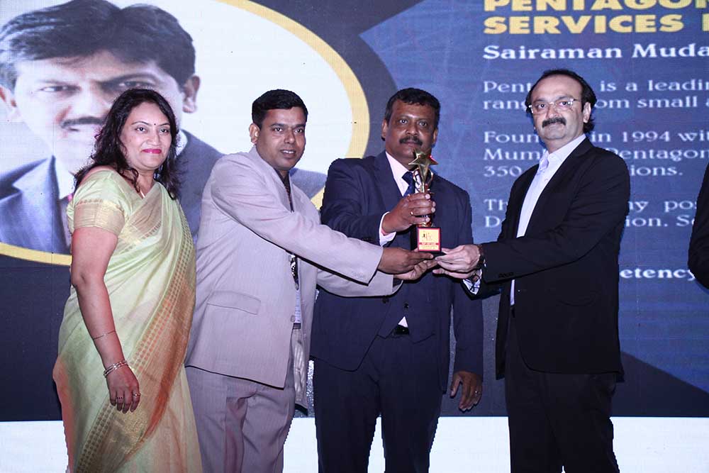 Pentagon System & Services receiving the award for the Best System Integrator at VAR Symposium - 17th Star Nite Awards 2018