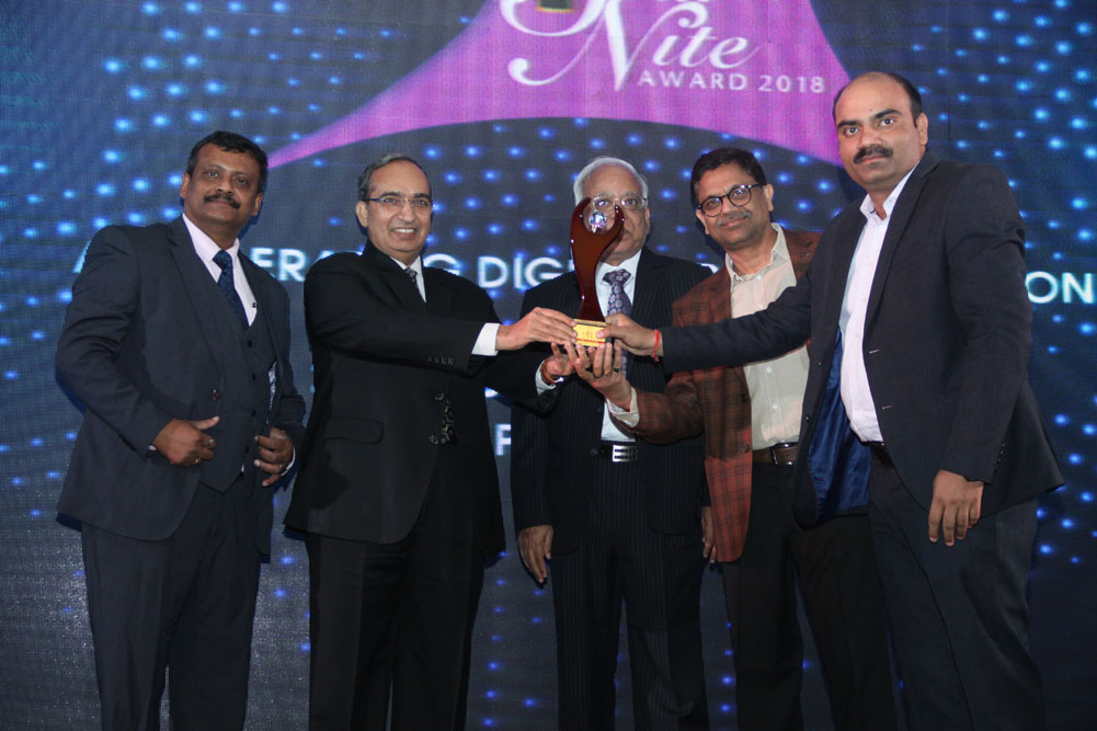 Cambium Networks receiving the award for Wi-Fi Vendor Of The Year at 17th Star Nite Awards 2018