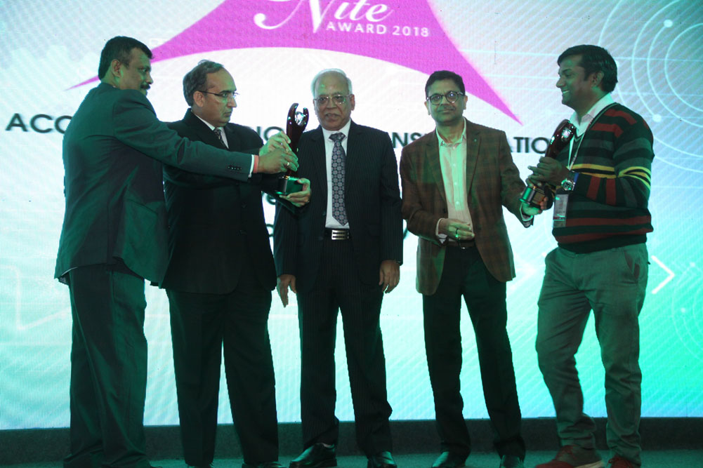 Epson India  receiving the award for Best POS & Best Inktank Printer at 17th Star Nite Awards 2018