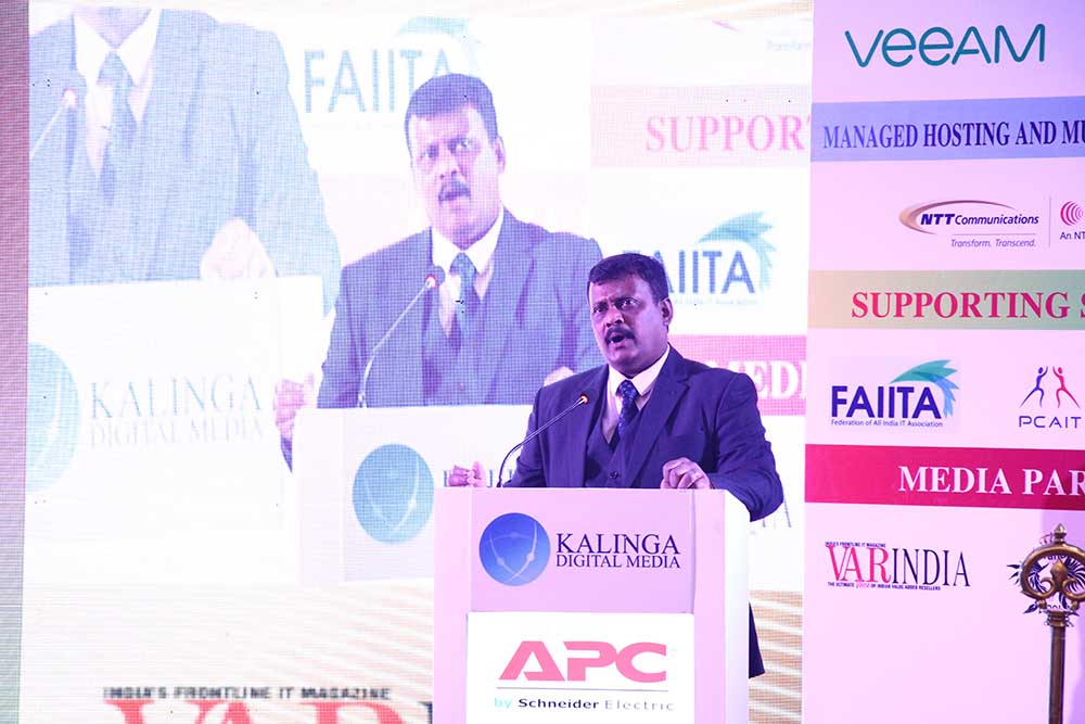 Dr. Deepak Kumar Sahu, Publisher & Editor-in-Chief, Kalinga Digital Media delivering his keynote address at VAR Symposium - 17th Star Nite Awards