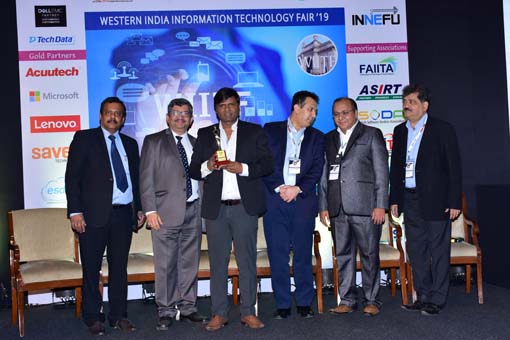 Bluecom Infotech Pvt Ltd receives the award for The Best VAR, Western India at 10th WIITF 2019 