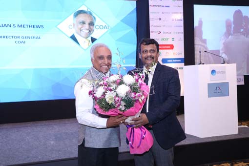 Welcoming Rajan S Mathews, Director General - COAI at Star Nite Awards VAR Symposium 2019