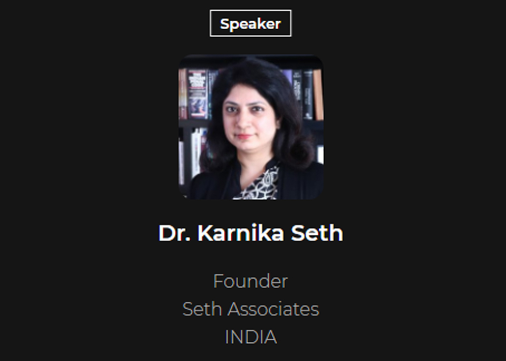 Dr. Karnika Seth, Founder, Seth Associates