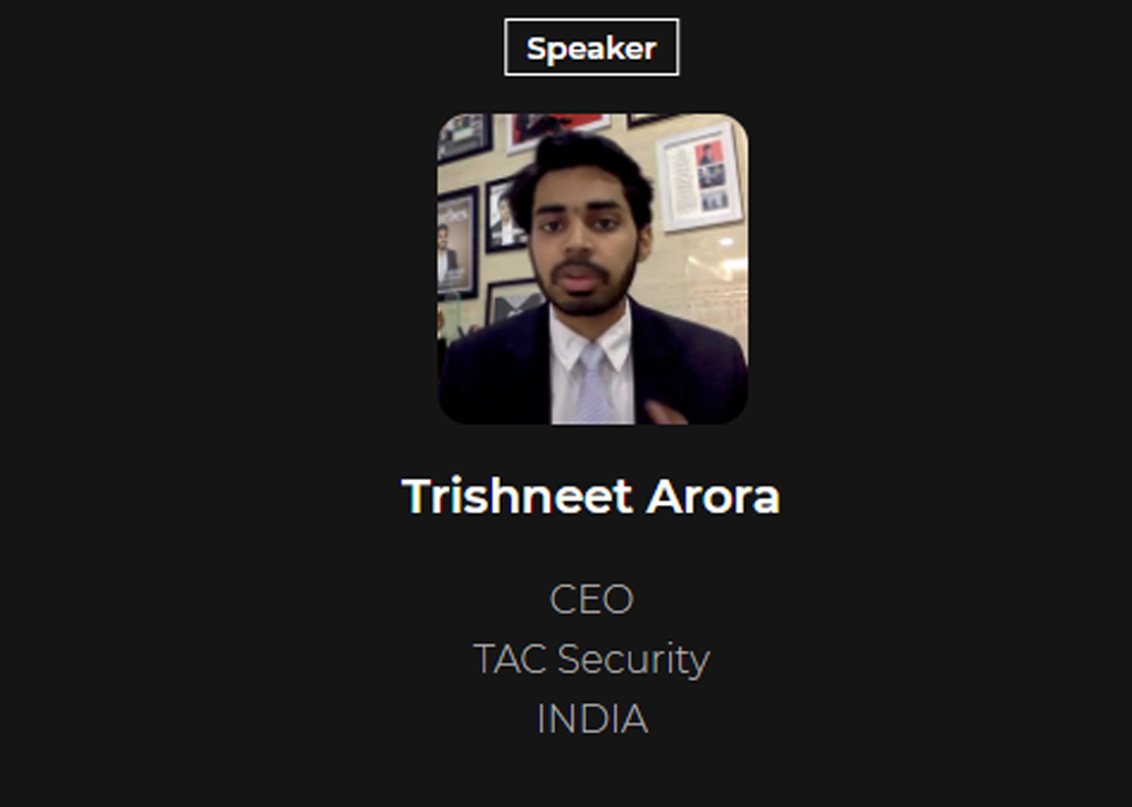 Trishneet Arora,  Founder, CEO, TAC Security