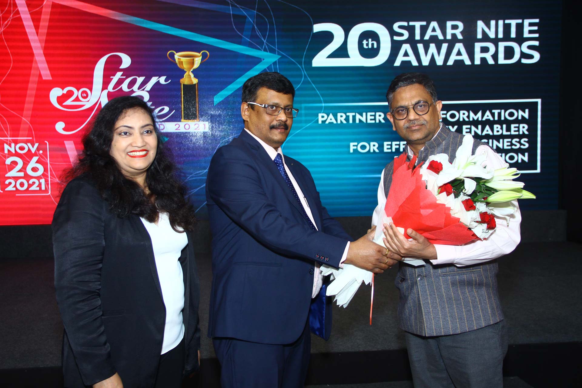 Welcoming Mr. Deepak Chanduka, DDG (Spl. Projects) - USOF, DoT at 20th Star Nite Awards 2021