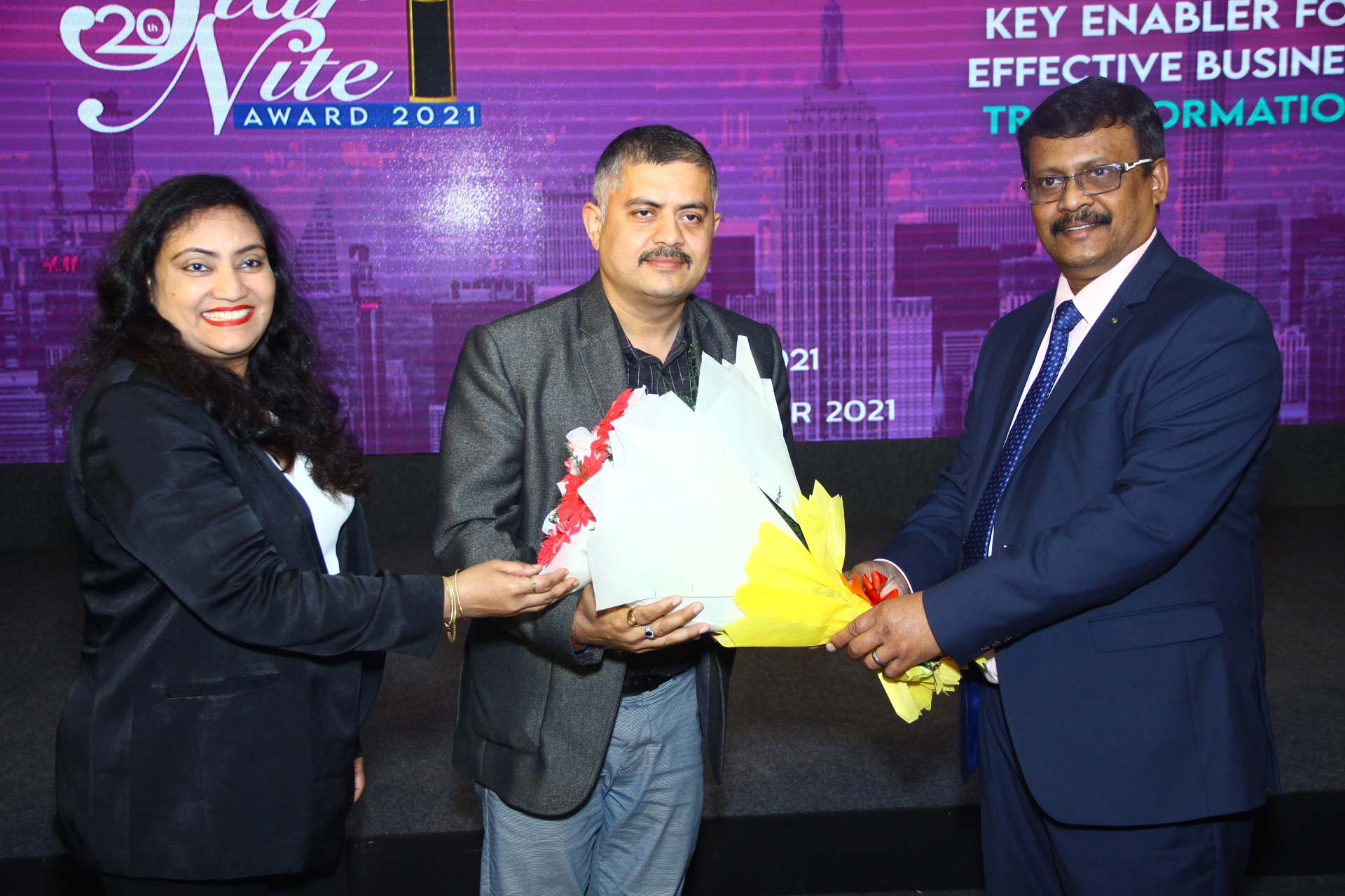 Welcoming Mr. Amit Sharma, IT Secy, J&K at 20th Star Nite Awards 2021