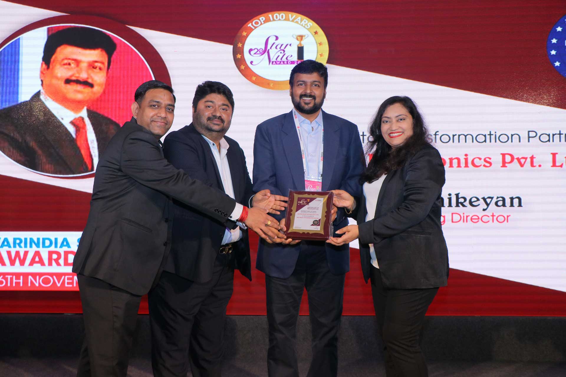 Best Digital Transformation Partner Award goes to Bloom Electronics Pvt, Ltd., at 20th Star Nite Awards 2021