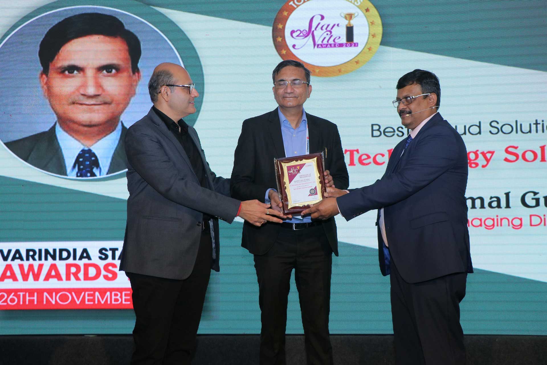 Best Cloud Solution Partner Award goes to ITS Technology Solution Pvt. Ltd., at 20th Star Nite Awards 2021