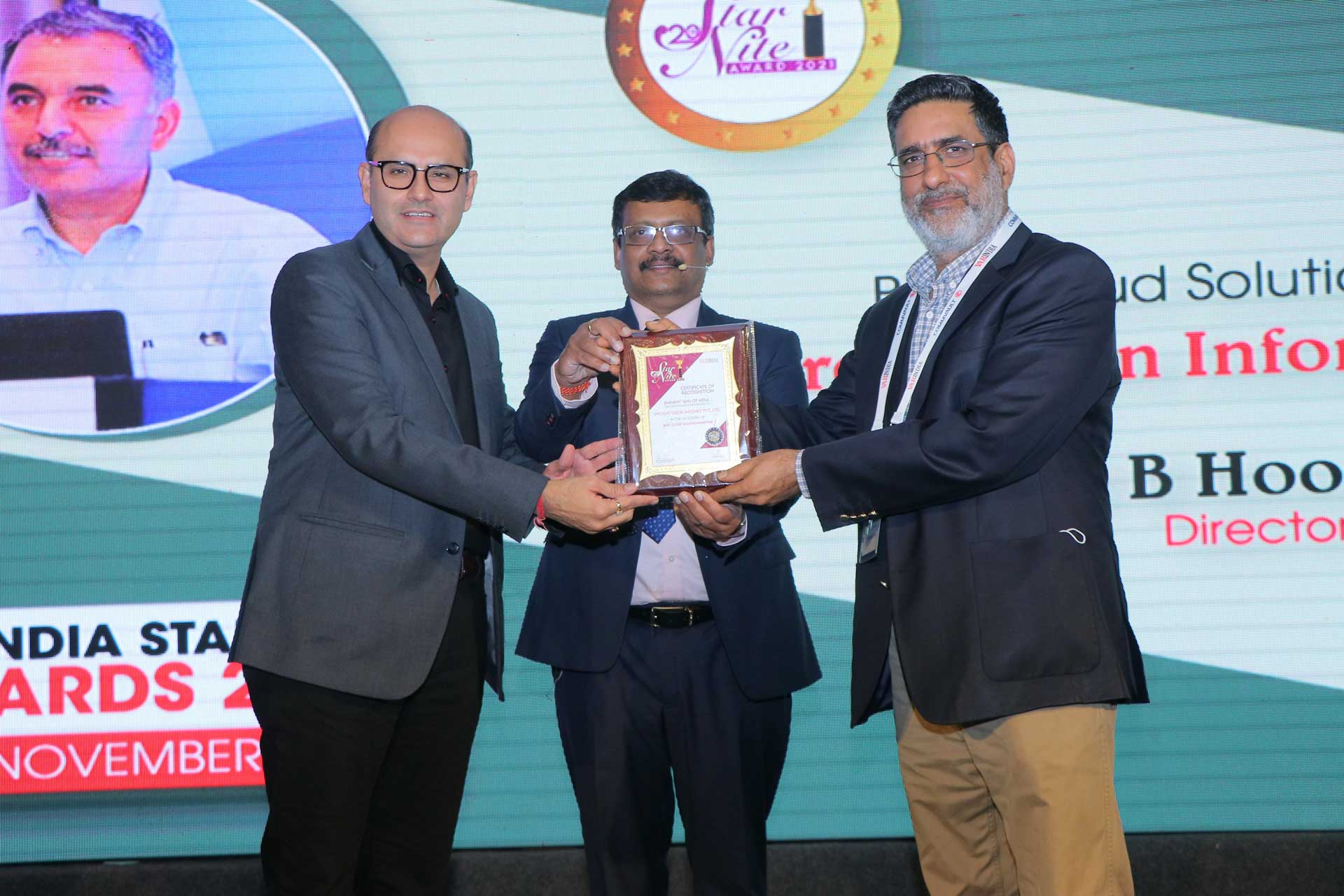 Best Cloud Solution Partner Award goes to Progression Infonet Pvt. Ltd.,  at 20th Star Nite Awards 2021