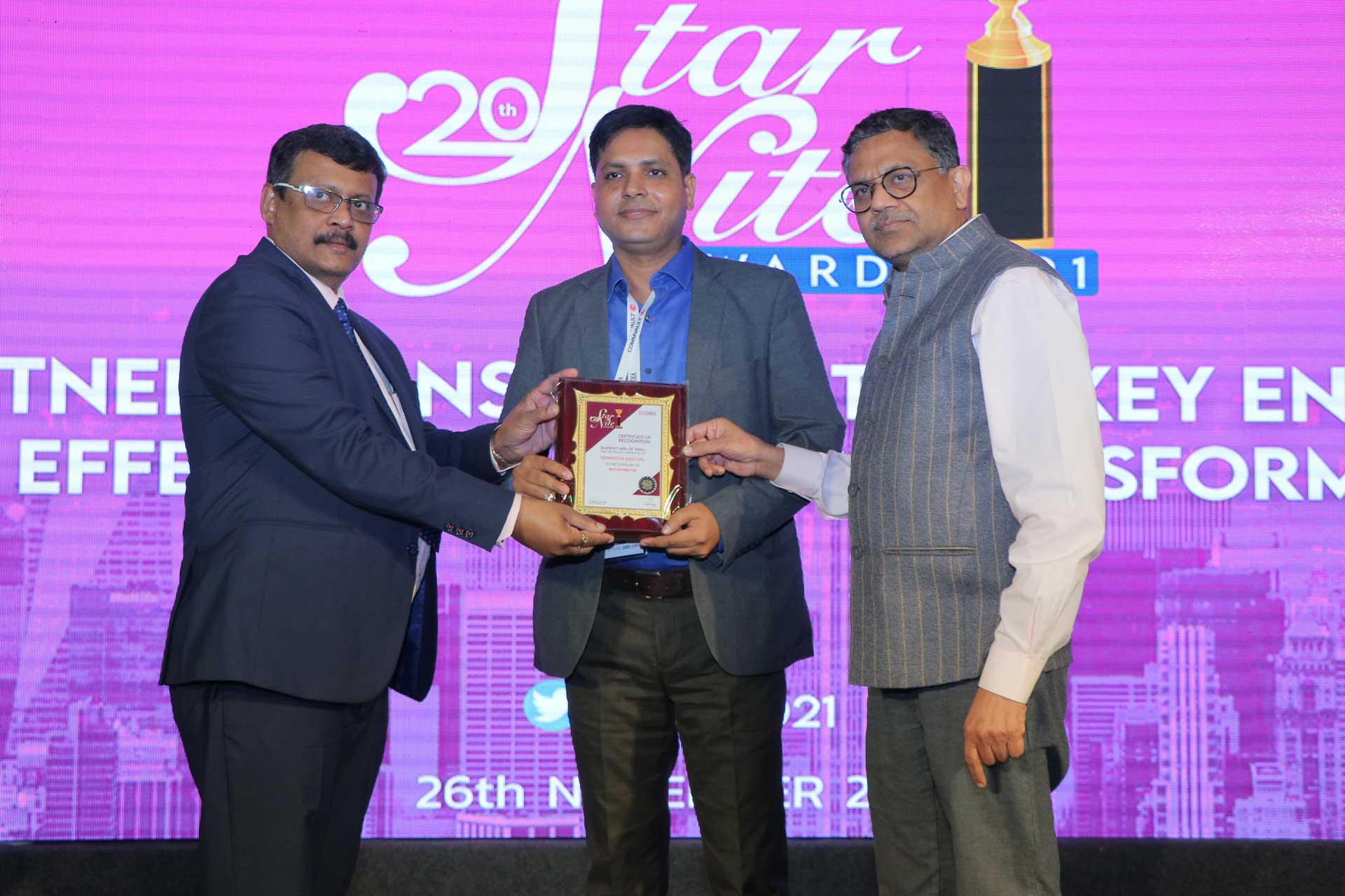 Best Distributor  Award goes to Redington India Pvt Ltd. at 20th Star Nite Awards 2021