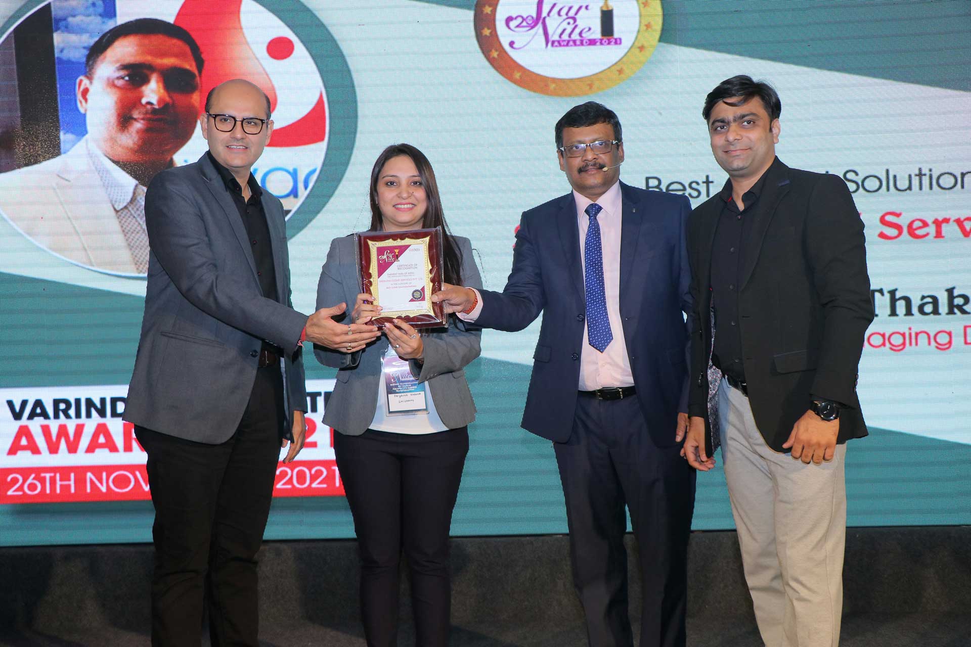 Best Cloud Solution Partner Award goes to Shivaami Cloud Services Pvt. Ltd.,  at 20th Star Nite Awards 2021