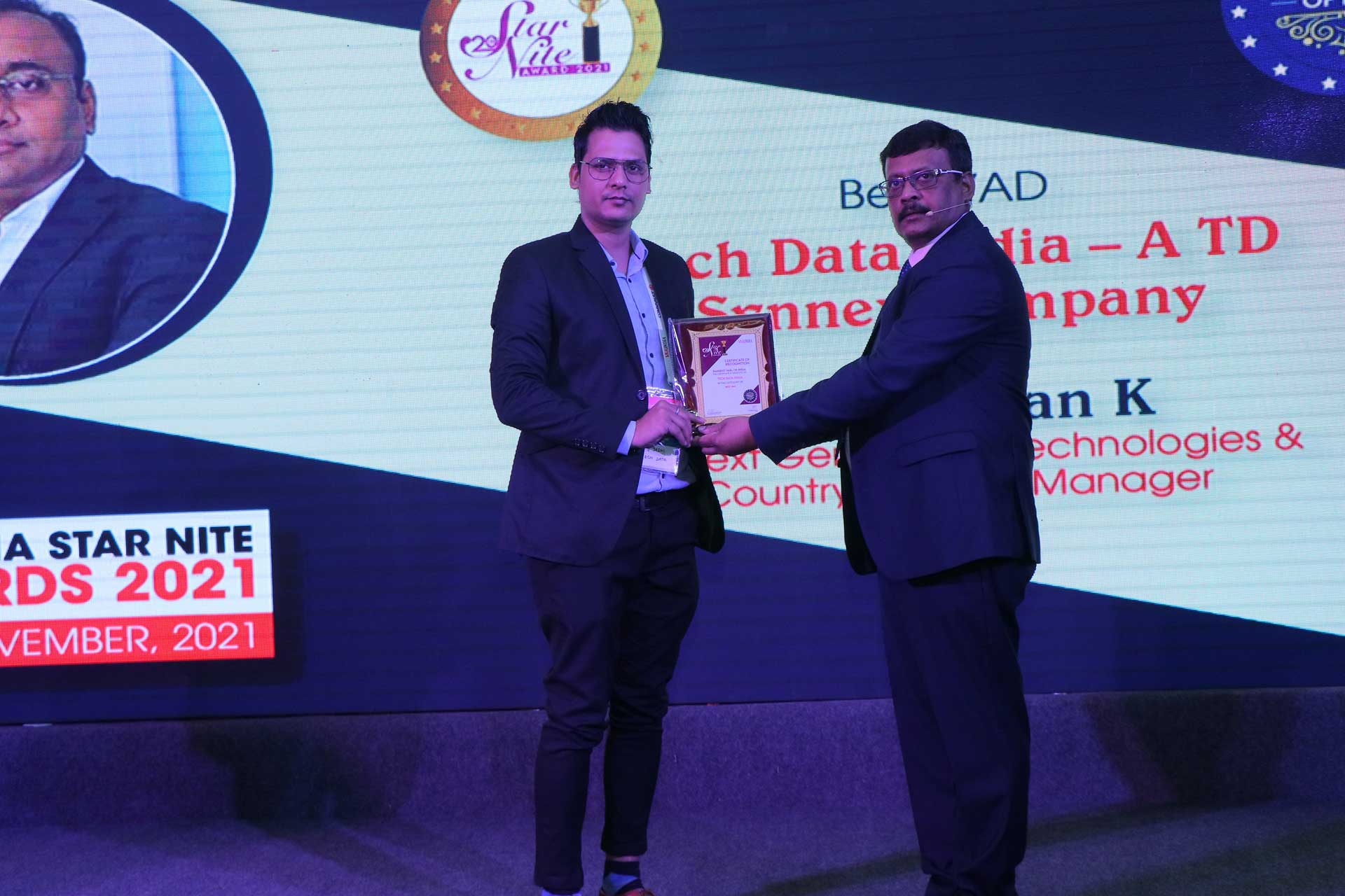 Best VAD Award goes to Tech Data India at 20th Star Nite Awards 2021