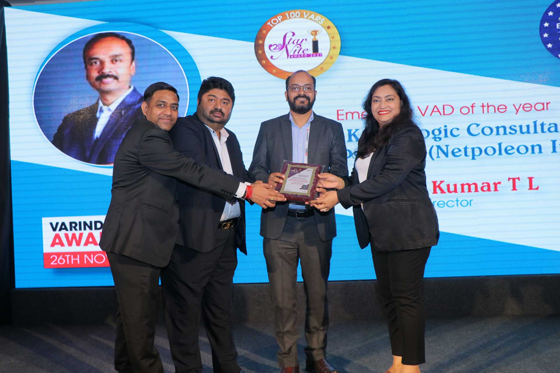 Emerging VADs Of the Year  Award goes to TechKnowLogic Consultants India Private Limited (Netpoleon India) at 20th Star Nite Awards 2021