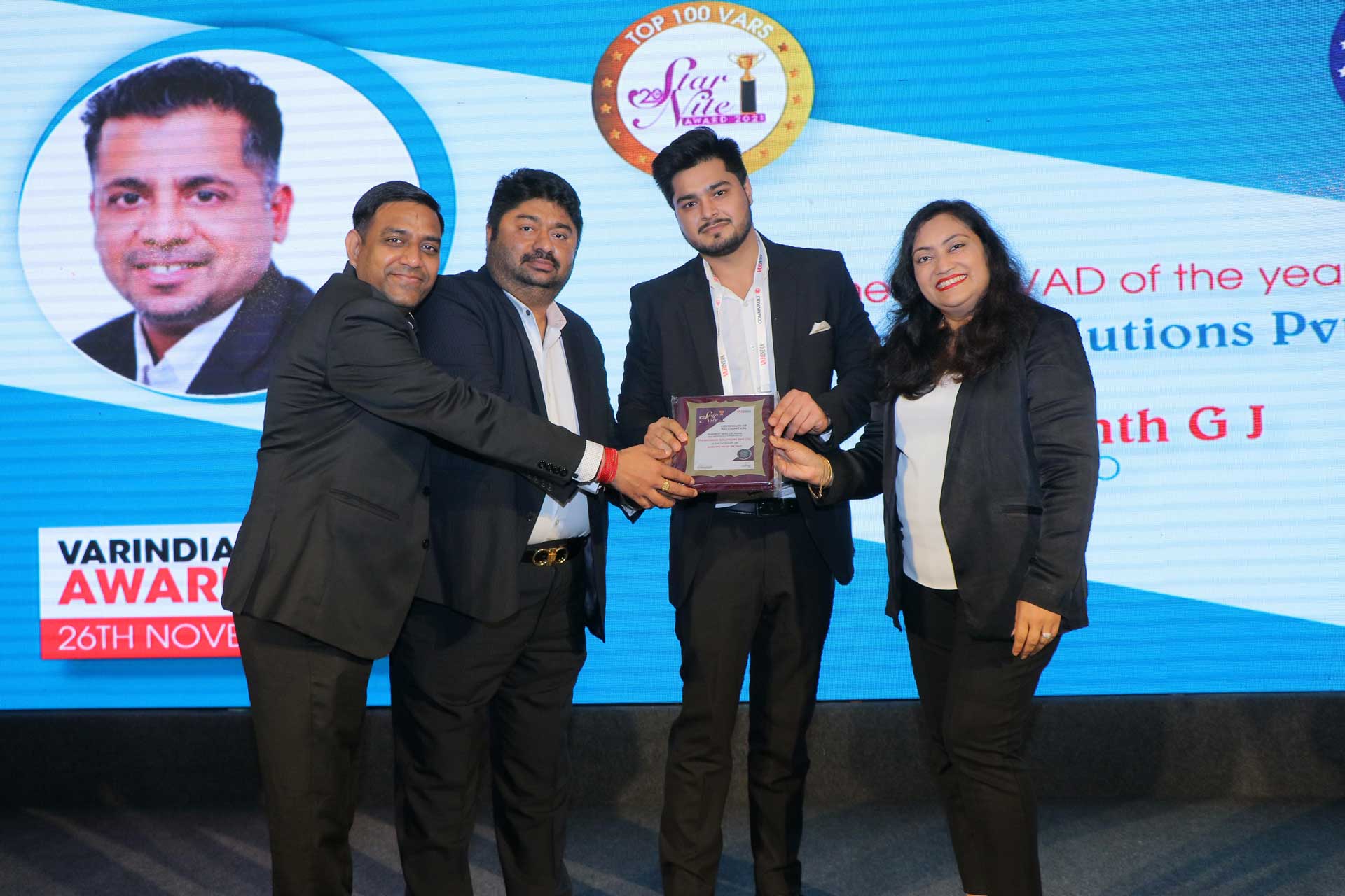 Emerging VADs Of the Year Award goes to Technobind Solutions Pvt. Ltd., at 20th Star Nite Awards 2021