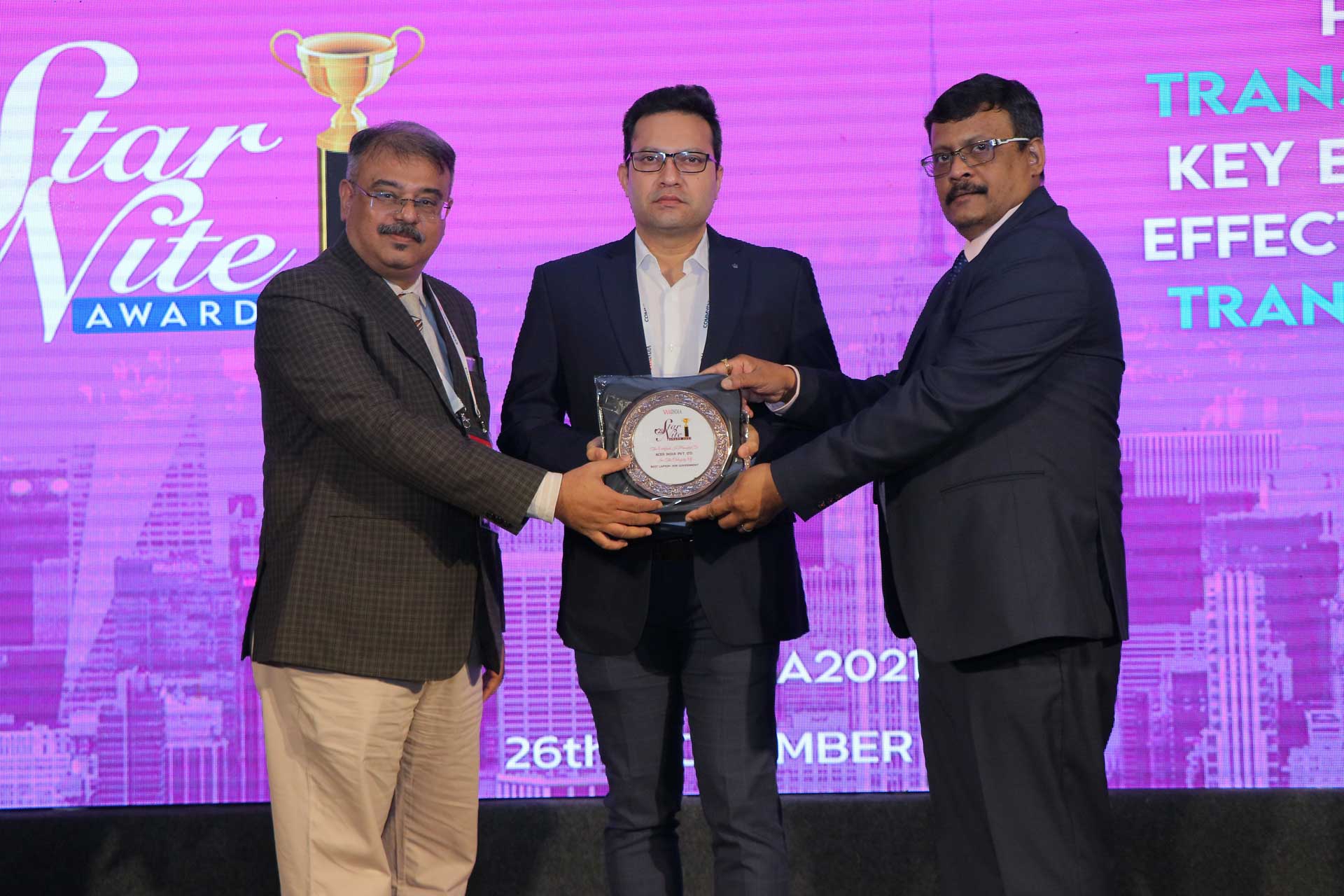 Best LAPTOP for Government Award goes to Acer India Pvt. Ltd. at 20th Star Nite Awards 2021