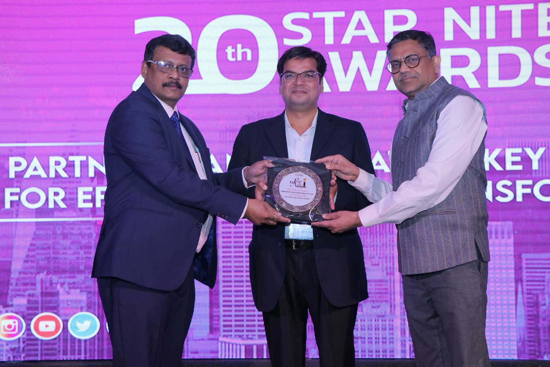 Best Structure Cabling Company Award goes to Commscope Solutions India at 20th Star Nite Awards 2021