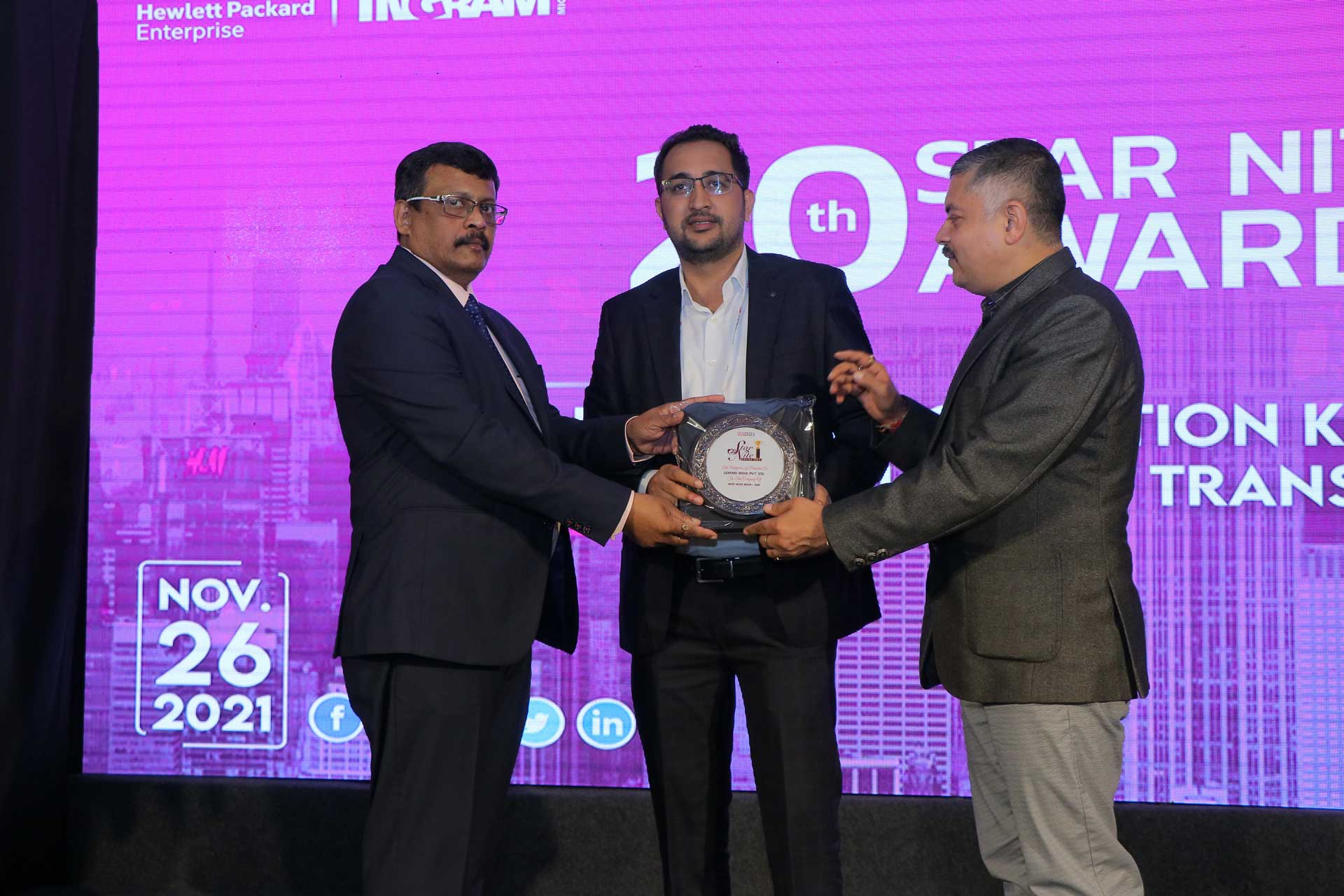 Best Note Book SME Award goes to Lenovo India Pvt Ltd at 20th Star Nite Awards 2021