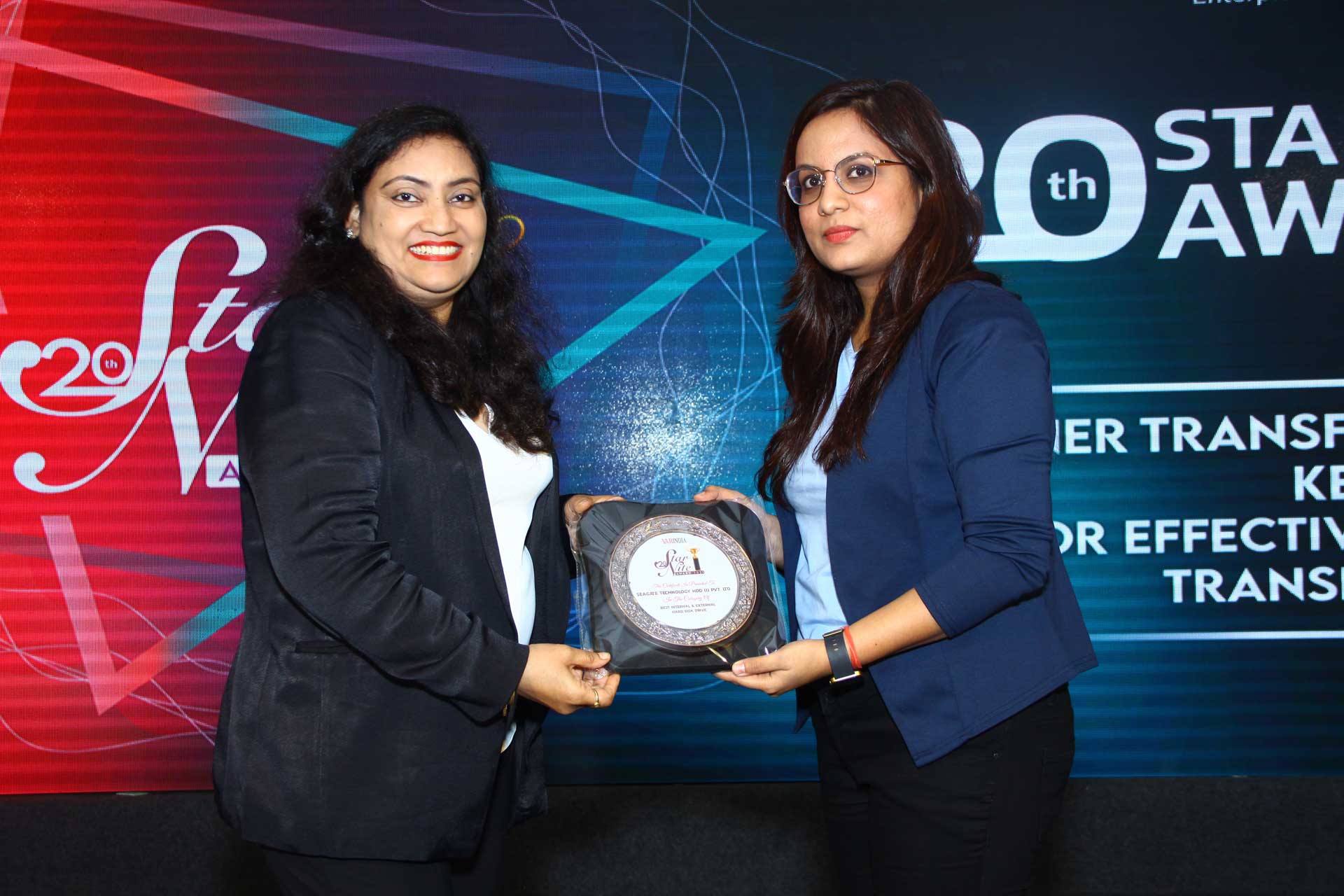 Best Internal and External Hard Disk Drive Award goes to SEAGATE Technology HDD (I) Pvt Ltd at 20th Star Nite Awards 2021