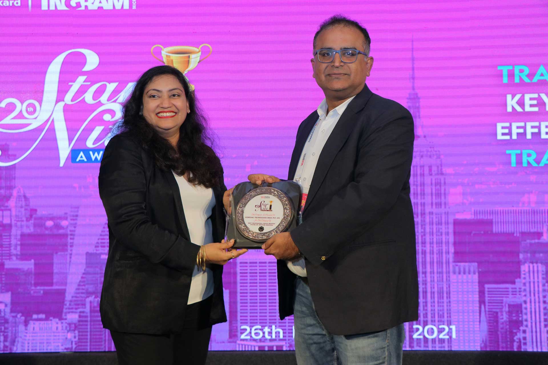 Best Professional Grade Monitor-VP2785-4K (Pantone Monitor) Award goes to VIEWSONIC Technologies India Pvt. Ltd. at 20th Star Nite Awards 2021