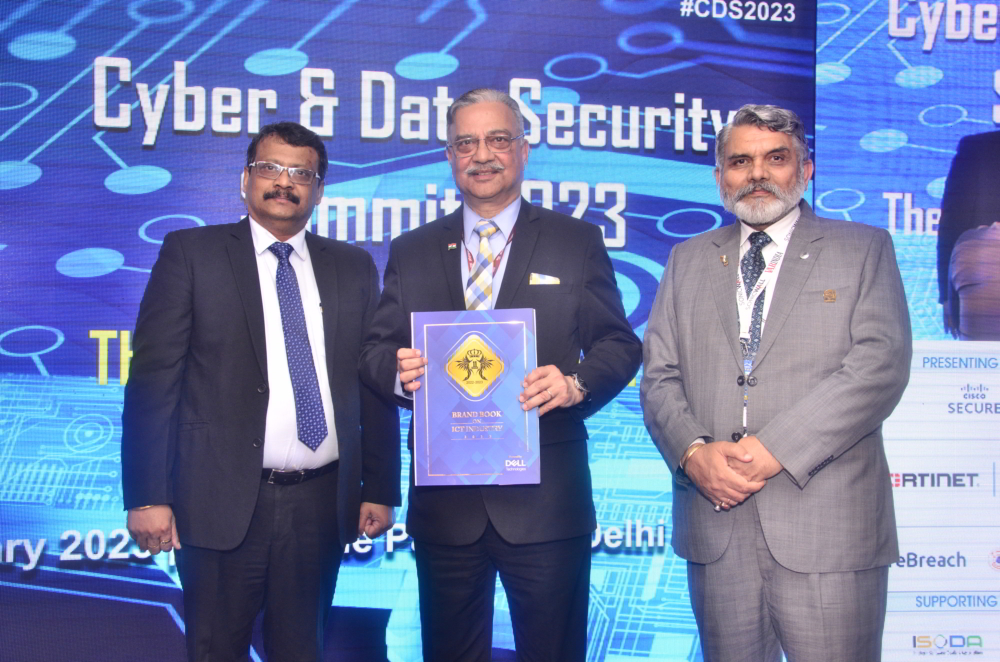 Presenting the Brand Book to Lt. Gen Rajesh Pant, PVSM, AVSM, VSM (Retd.), National Cybersecurity Coordinator, PMO, Govt. of India