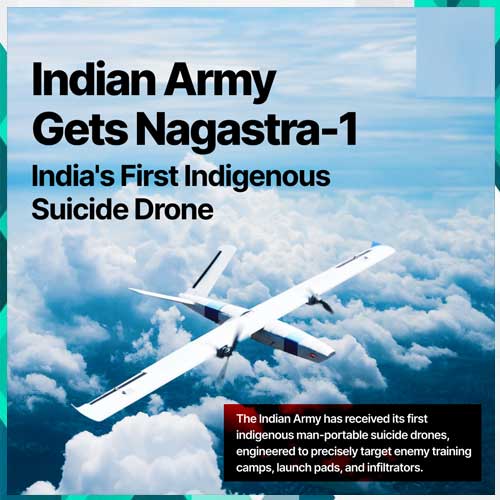 Indian Army receives high-precision, man-portable suicide drones, ‘Nagastra-1’