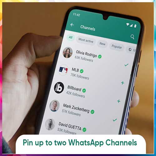 WhatsApp users will soon be able to pin two channels within the app