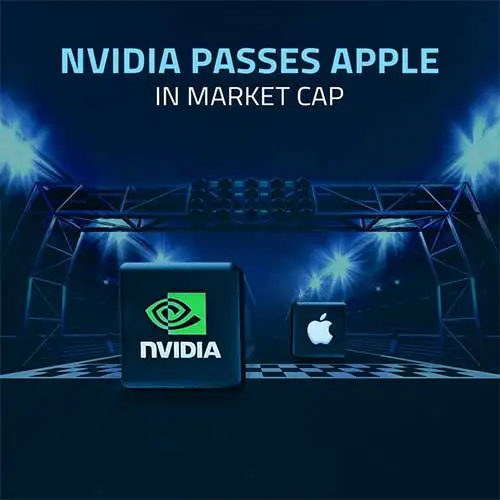 Nvidia's market value soars above $3 trillion, surpassing that of Apple