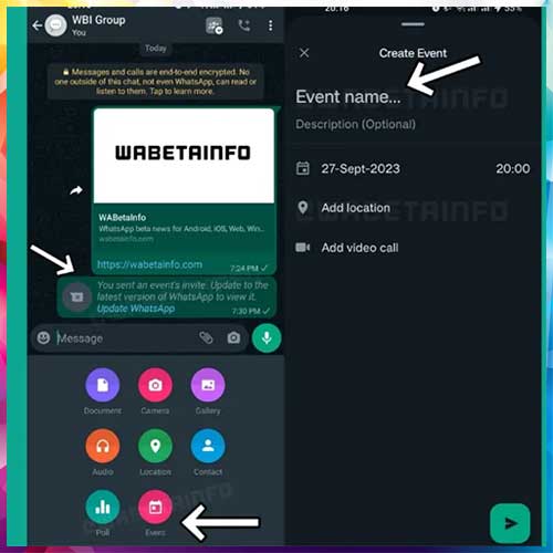 A new Events feature for group chats is released by WhatsApp
