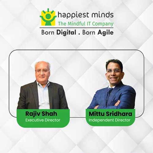 Happiest Minds appoints Mittu Sridhara and Rajiv Shah to its Board of Directors