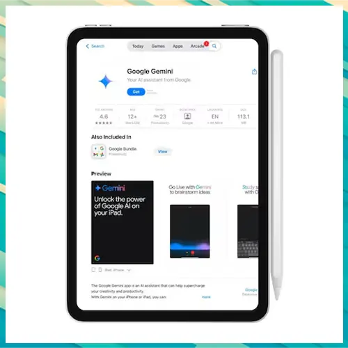 Google brings Gemini app for iPads Google brings Gemini app for iPads
