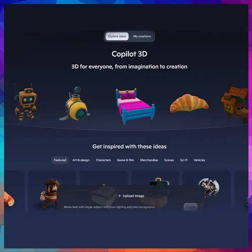 Microsoft launches Copilot 3D that transforms photos into 3D models Microsoft launches Copilot 3D that transforms photos into 3D models