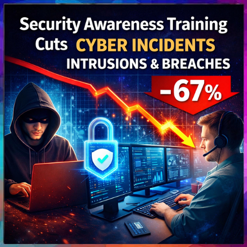 Security awareness training cuts cyber incidents, intrusions and breaches by 67%