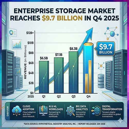 Enterprise Storage Market Reaches $9.7 Billion in Q4 2025